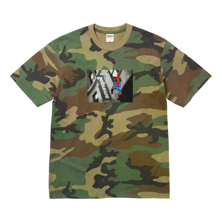 SUPREME SPIDER-MAN TEE-WOODLAND CAMO