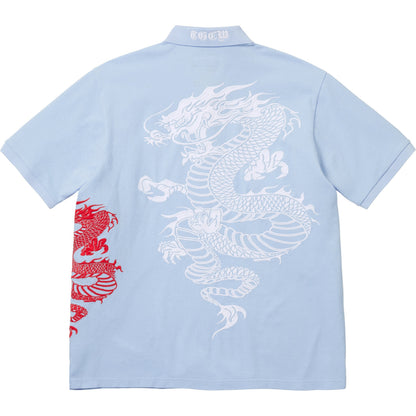 SUPREME THE GREAT CHINA WALL DRAGON POLO-LIGHT BLUE