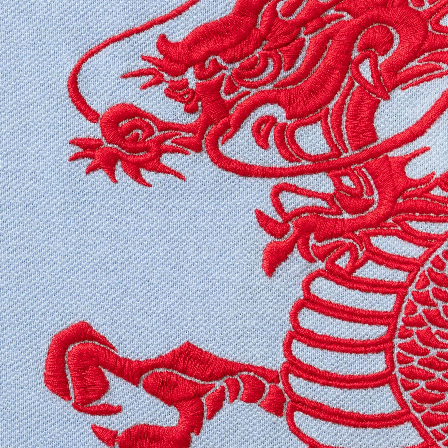 SUPREME THE GREAT CHINA WALL DRAGON POLO-LIGHT BLUE