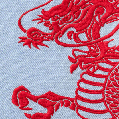 SUPREME THE GREAT CHINA WALL DRAGON POLO-LIGHT BLUE