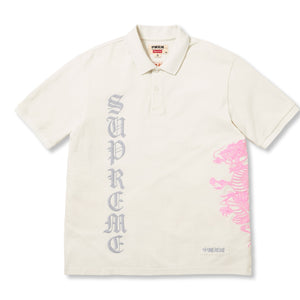 SUPREME THE GREAT CHINA WALL DRAGON POLO-WHITE