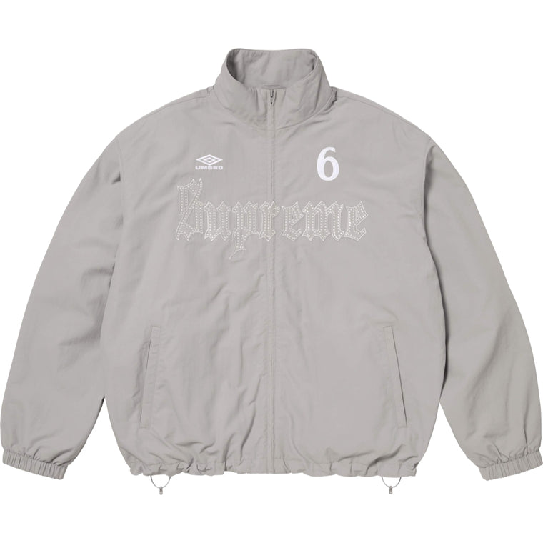SUPREME UMBRO® RHINESTONE TRACK JACKET-LIGHT GREY