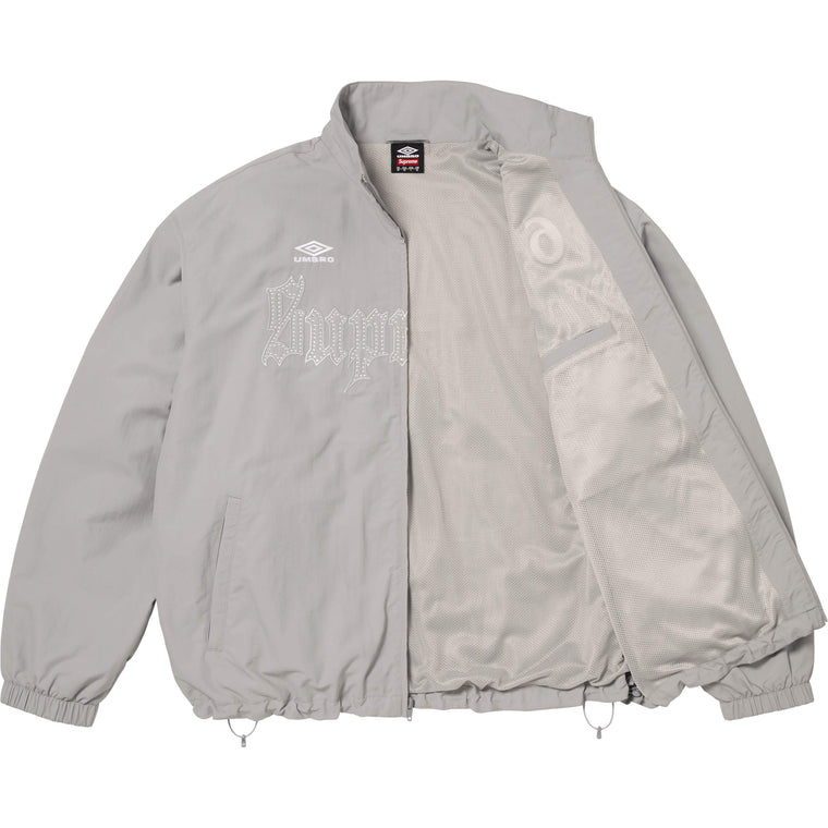 SUPREME UMBRO® RHINESTONE TRACK JACKET-LIGHT GREY