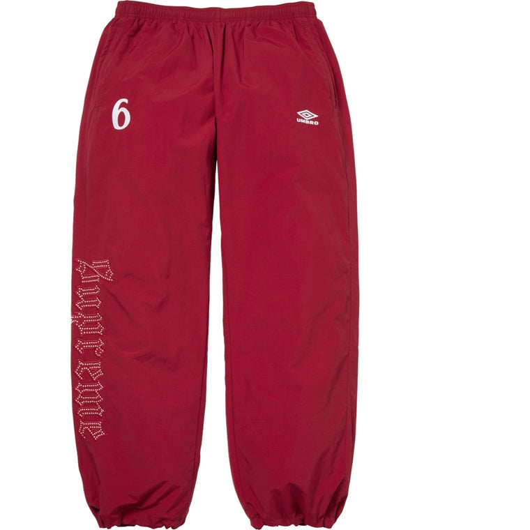 SUPREME UMBRO® RHINESTONE TRACK PANT-RED