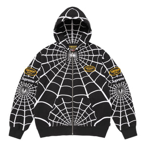 SUPREME VANSON LEATHERS® SPIDER-MAN ZIP UP HOODED SWEATSHIRT-BLACK