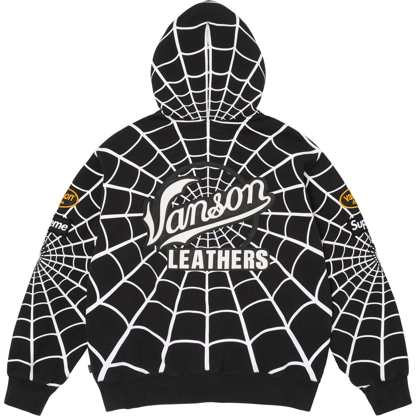 SUPREME VANSON LEATHERS® SPIDER-MAN ZIP UP HOODED SWEATSHIRT-BLACK