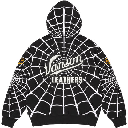 SUPREME VANSON LEATHERS® SPIDER-MAN ZIP UP HOODED SWEATSHIRT-BLACK