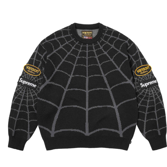 SUPREME VANSON LEATHERS® SPIDER-MAN SWEATER-BLACK