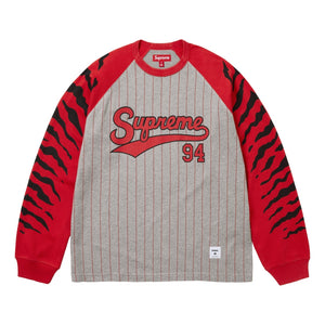 SUPREME TIGER RAGLAN L/S TOP-HEATHER GREY