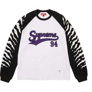 SUPREME TIGER RAGLAN L/S TOP-WHITE