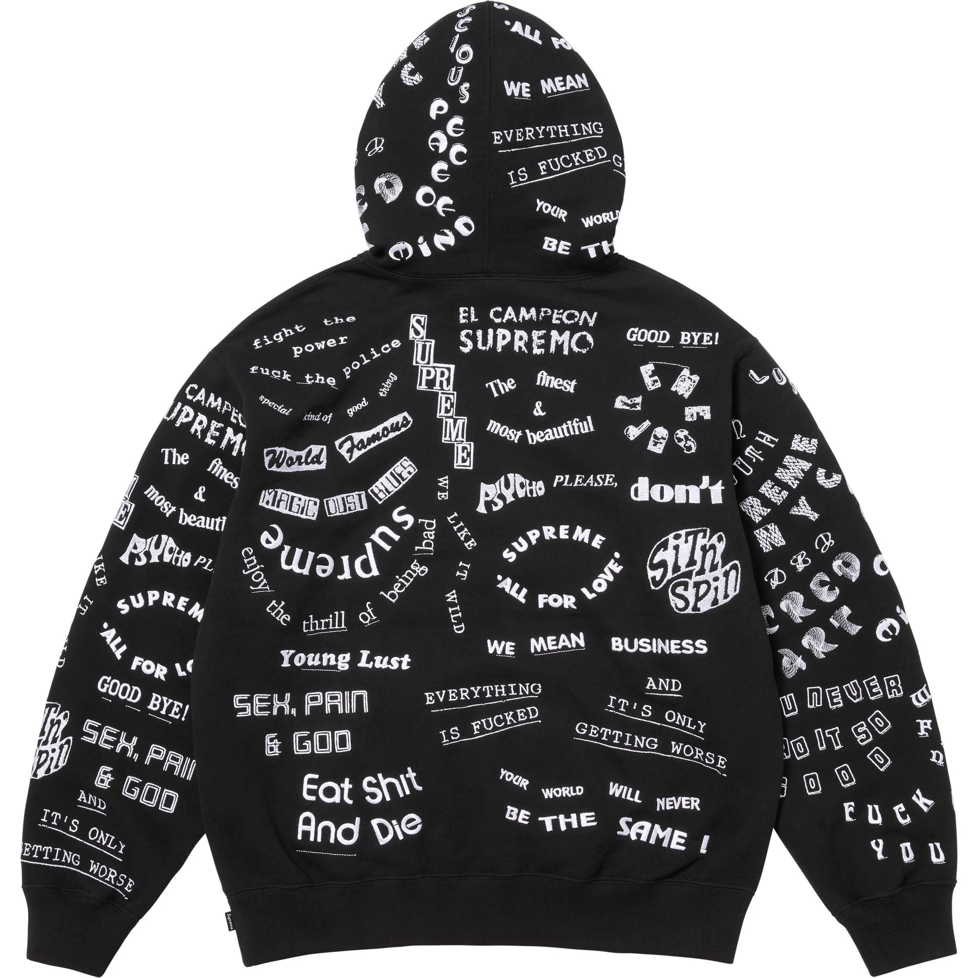 SUPREME TOO DEADLY HOODED SWEATSHIRT-BLACK – Popcorn Store