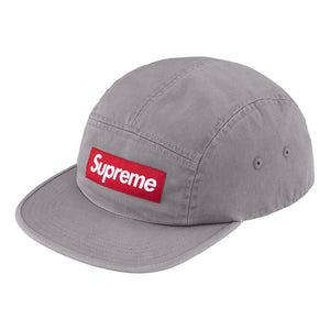SUPREME WASHED CHINO TWILL CAMP CAP-GREY