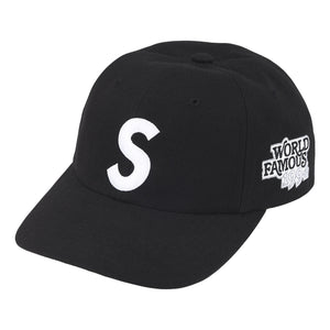 SUPREME WORLD FAMOUS S LOGO 6-PANEL-BLACK