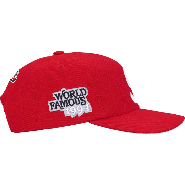 SUPREME WORLD FAMOUS S LOGO 6-PANEL-RED