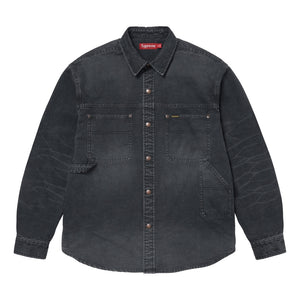SUPREME WORN SNAP PAINTER SHIRT-BLACK