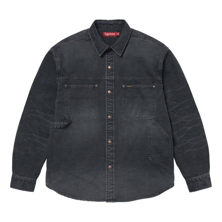 SUPREME WORN SNAP PAINTER SHIRT-BLACK