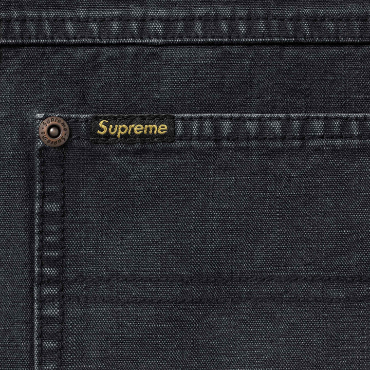 SUPREME WORN SNAP PAINTER SHIRT-BLACK