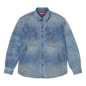 SUPREME WORN SNAP PAINTER SHIRT-DENIM