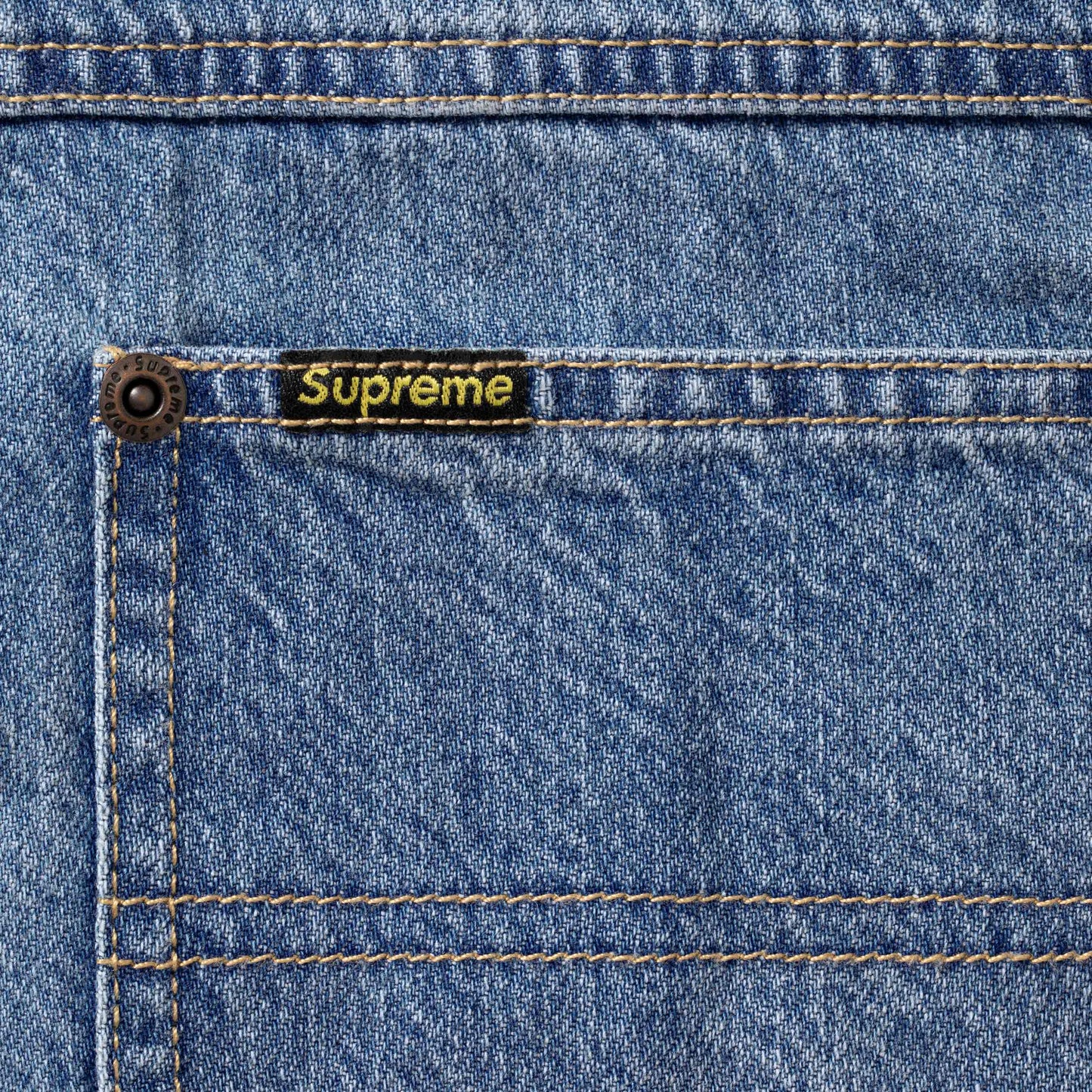 SUPREME WORN SNAP PAINTER SHIRT-DENIM