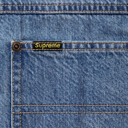SUPREME WORN SNAP PAINTER SHIRT-DENIM