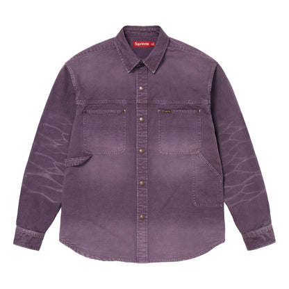 SUPREME WORN SNAP PAINTER SHIRT-PURPLE