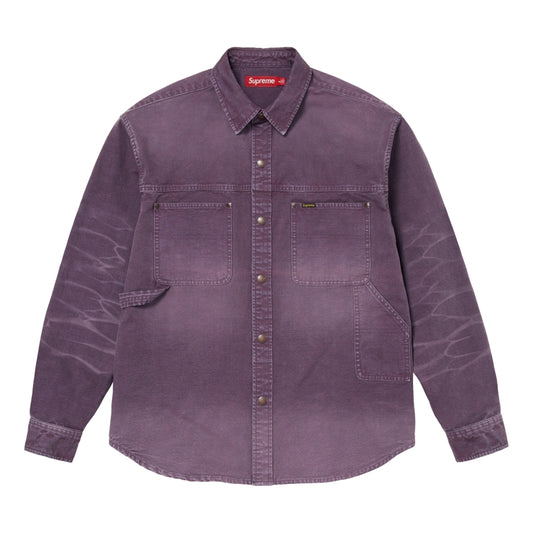 SUPREME WORN SNAP PAINTER SHIRT-PURPLE