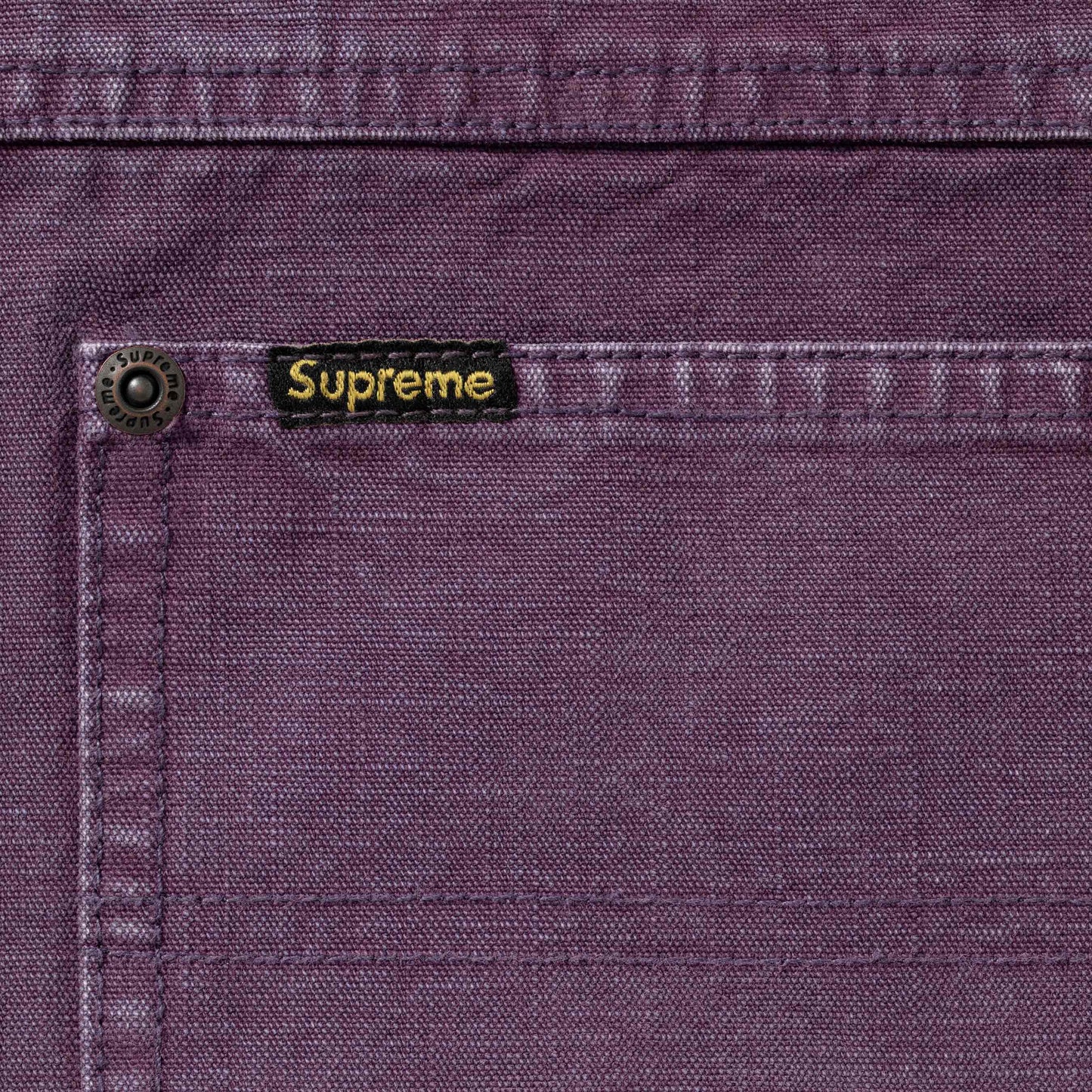 SUPREME WORN SNAP PAINTER SHIRT-PURPLE