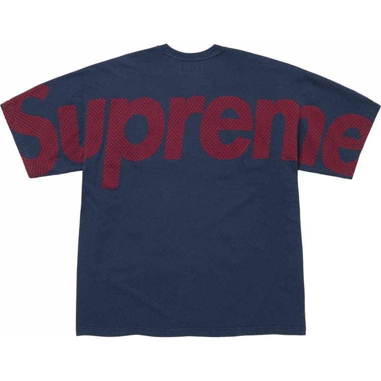 SUPREME CHECKERBOARD INTARSIA S/S TOP-NAVY