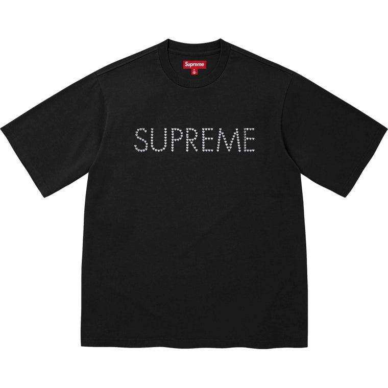 SUPREME HEARTS STUDDED S/S TOP-BLACK
