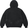 SUPREME LEATHER APPLIQUE HOODED WORK JACKET-BLACK
