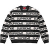 SUPREME STRIPE LOGO SWEATER-BLACK