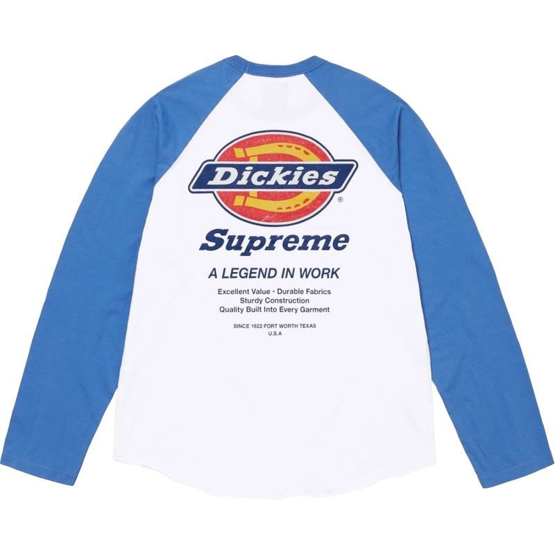 Supreme®/Dickies® Raglan L/S Top white SUPREME DICKIES® RAGLAN L/S TOP-WHITE - Popcorn Store