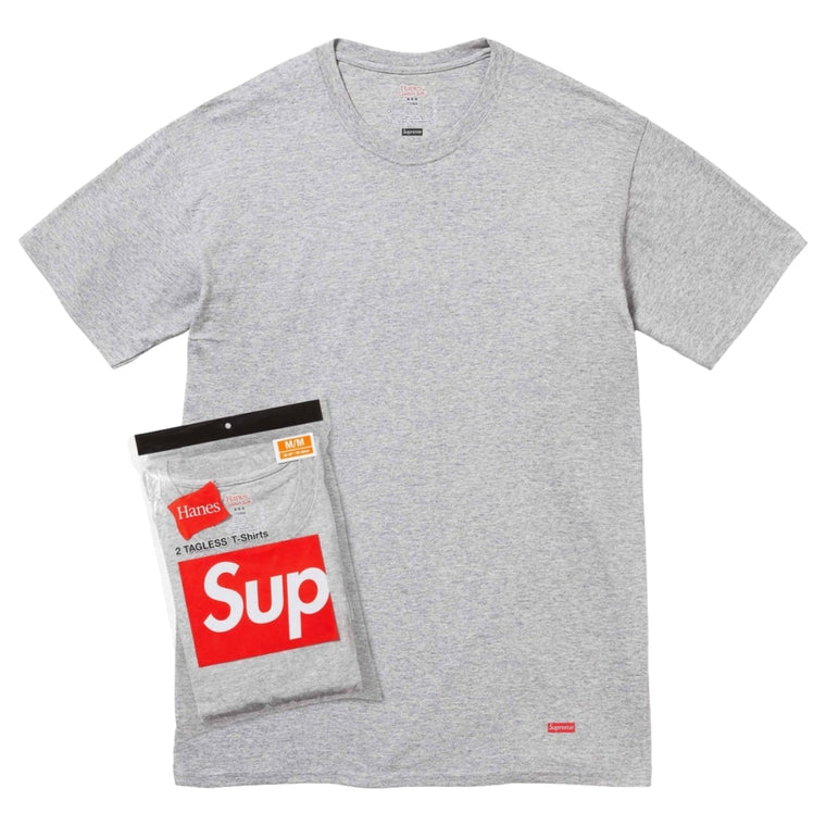 SUPREME HANES® TAGLESS TEES (2 PACK)-GREY