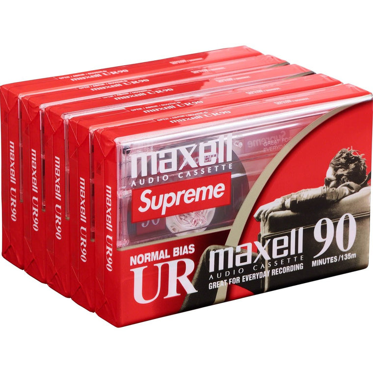 SUPREME MAXELL CASSETTE TAPES (5 PACK)-CLEAR
