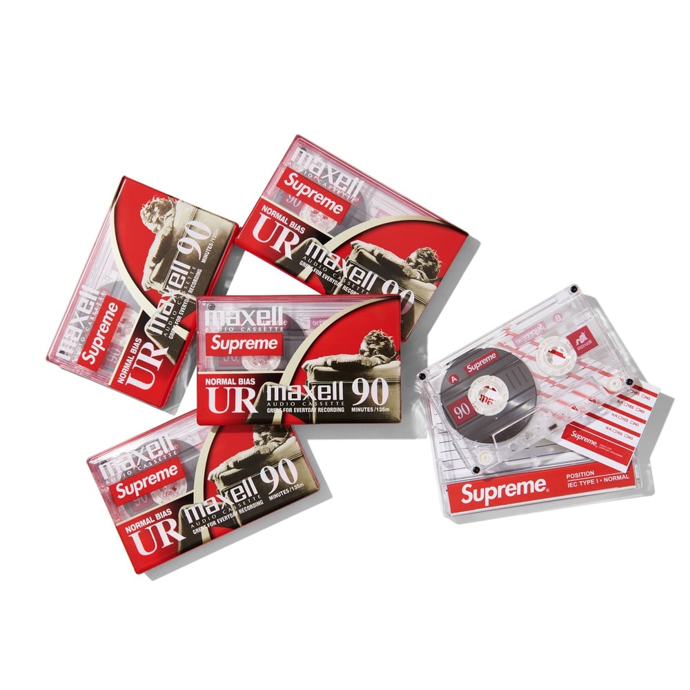 SUPREME MAXELL CASSETTE TAPES (5 PACK)-CLEAR