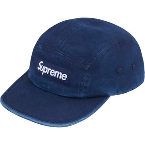 SUPREME WASHED CHINO TWILL CAMP CAP-INDIGO