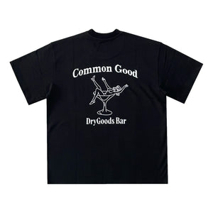 OLDISM x COMMON GOOD OVERSIZE CHAIN EMBROIDERY TEE-BLACK