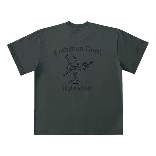 OLDISM x COMMON GOOD OVERSIZE CHAIN EMBROIDERY TEE-GREEN