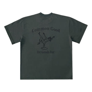 OLDISM x COMMON GOOD OVERSIZE CHAIN EMBROIDERY TEE-GREEN