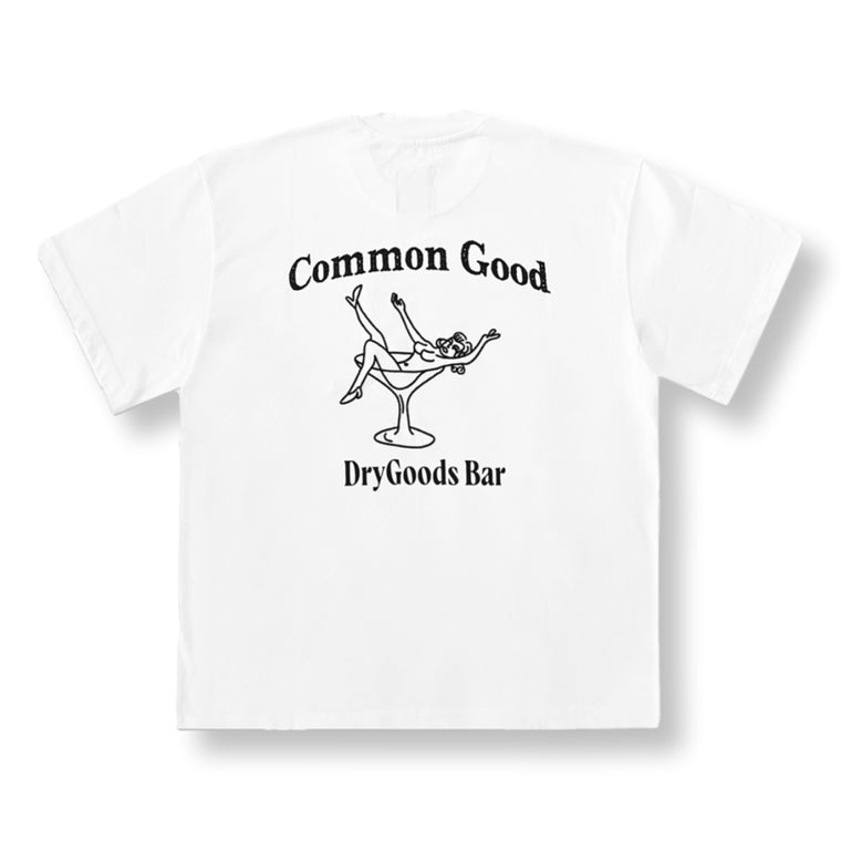 OLDISM x COMMON GOOD OVERSIZE CHAIN EMBROIDERY TEE-WHITE