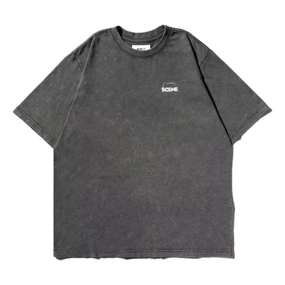 SCENE BY ICE FIRE x JERRYCHO_WASHED LION ROCK TEE-GREY