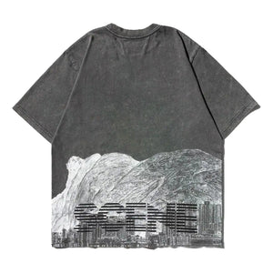 SCENE BY ICE FIRE x JERRYCHO_WASHED LION ROCK TEE-GREY