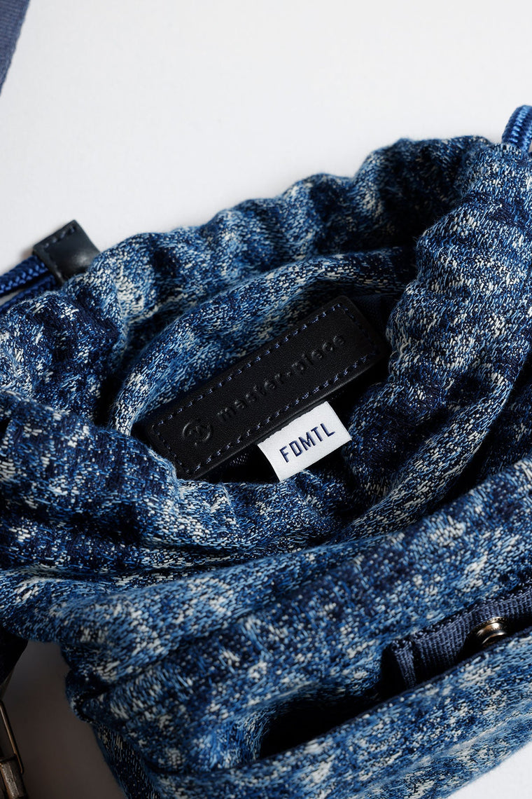 FUNDAMENTAL x MASTER-PIECE DRAWSTRING BAG-INDIGO