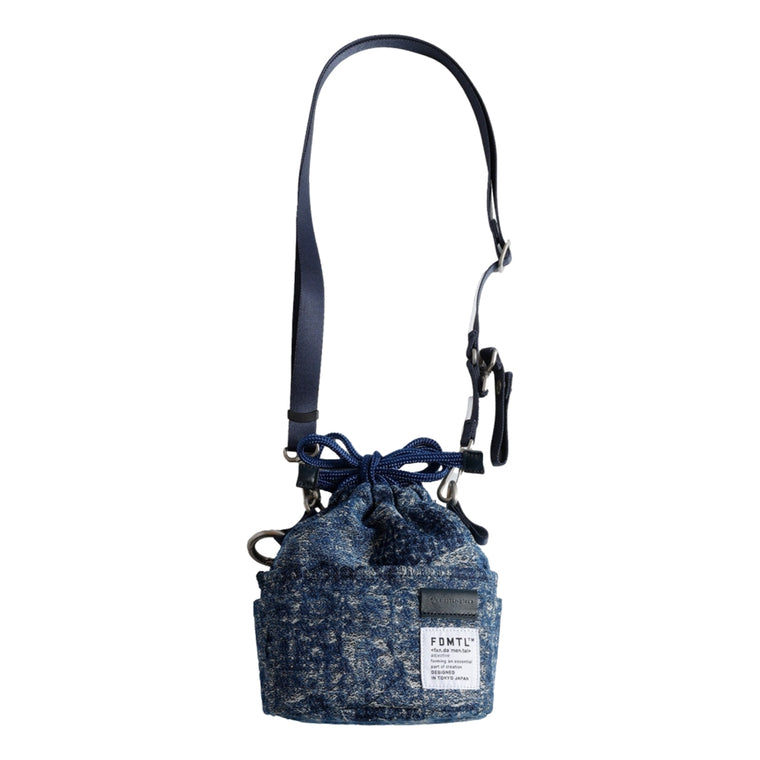 FUNDAMENTAL x MASTER-PIECE DRAWSTRING BAG-INDIGO
