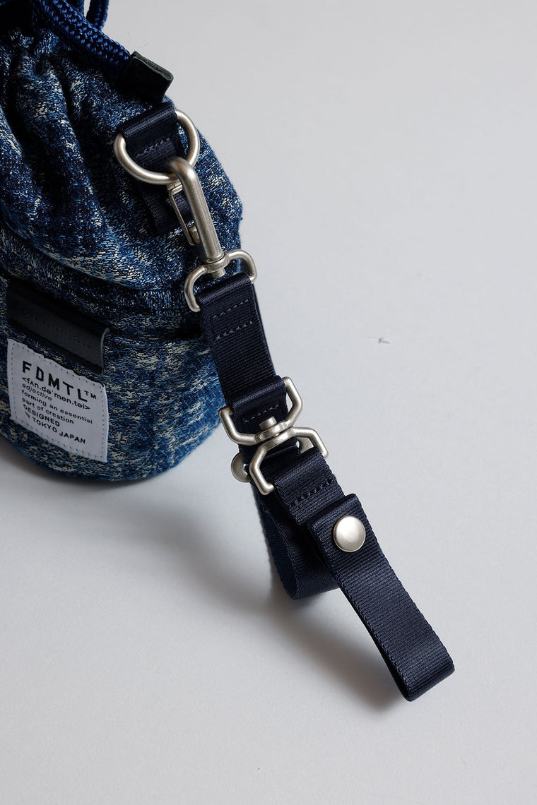 FUNDAMENTAL x MASTER-PIECE DRAWSTRING BAG-INDIGO