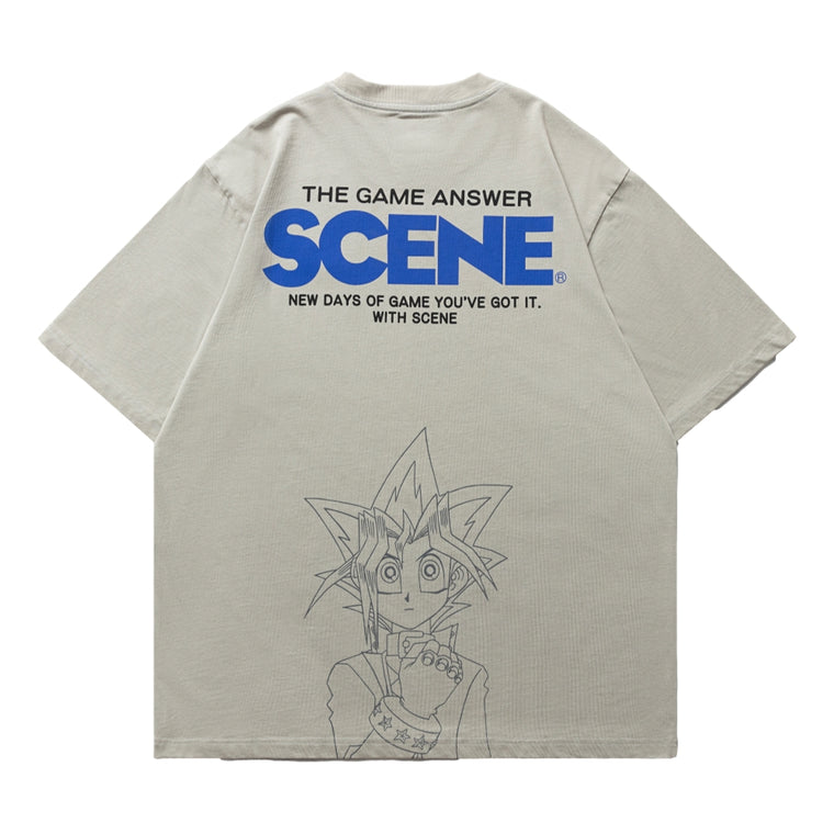 SCENE BY ICE FIRE X YU-GI—OH WASHED CLASSIC TEE-GREY
