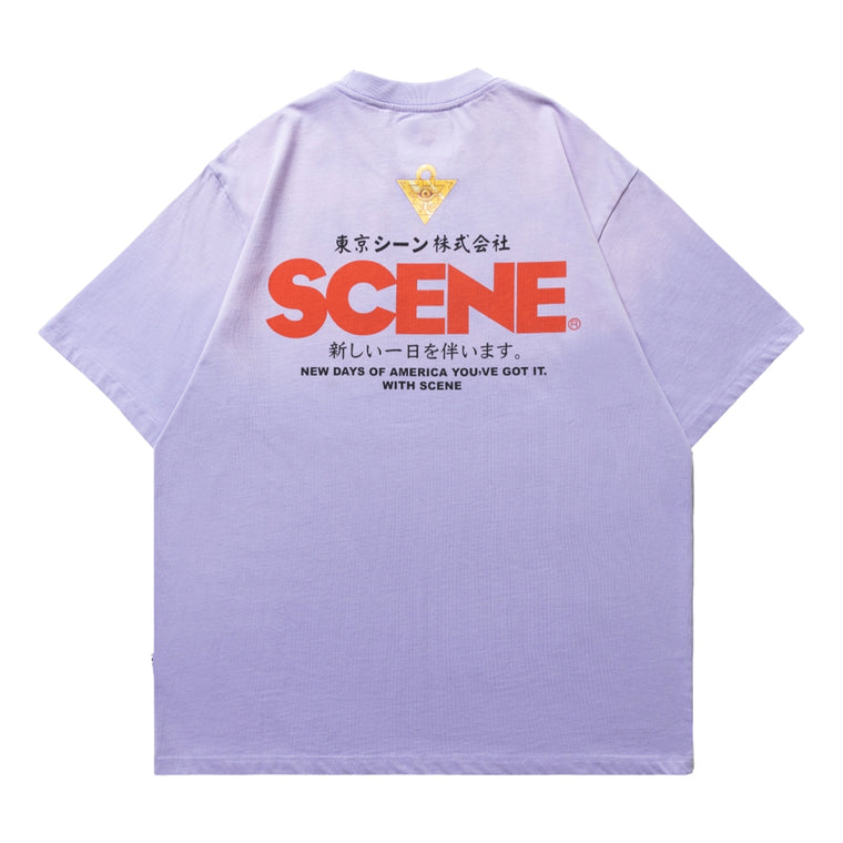 SCENE BY ICE FIRE X YU-GI—OH_MUTO YUHI WASHED TEE-PURPLE