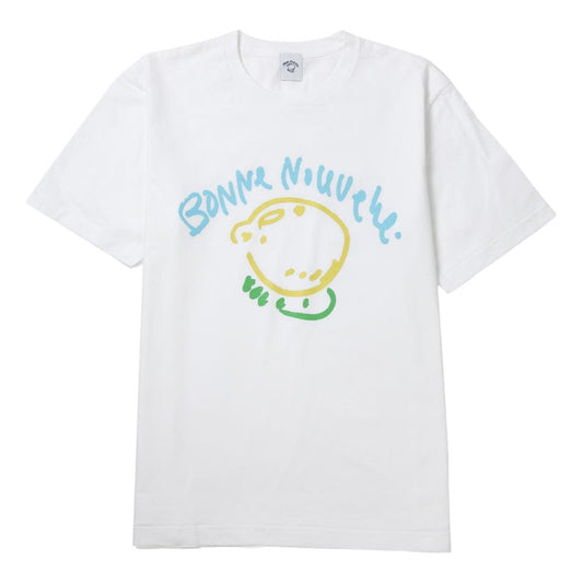 BONNE NOUVELLE LEMON+TYPOGRAPHY BIG LOGO T-SHIRT-WHITE