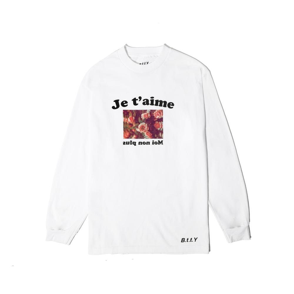 BE TRUE TO YOURSELF FLOWER LS SHIRT -WHITE