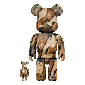 MEDICOM TOY BE@RBRICK 100% & 400% TOSHUSAI SHARAKU "ACTOR OTANI ONIJI III AS THE FOOTMAN (YAKKO) EDOHEI"-BROWN